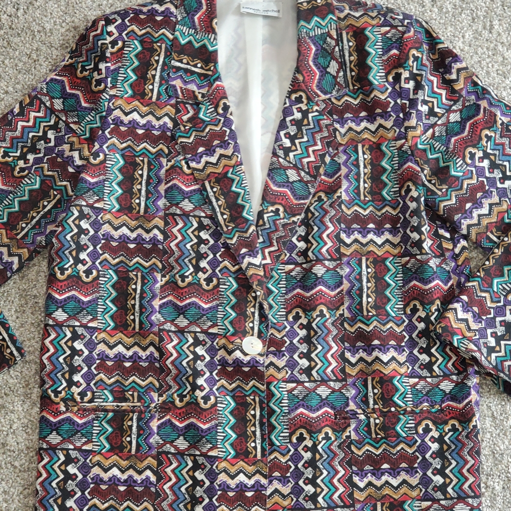 Vintage Kenneth Mitchell Petites Multicolor Women's Blazer